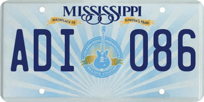 MS license plate ADI086