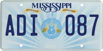 MS license plate ADI087