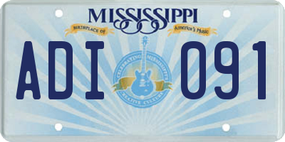 MS license plate ADI091