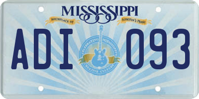 MS license plate ADI093