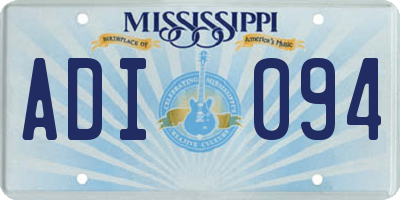 MS license plate ADI094