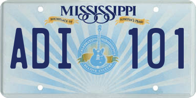 MS license plate ADI101