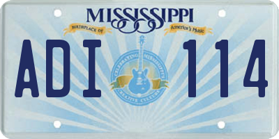 MS license plate ADI114