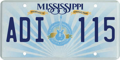 MS license plate ADI115