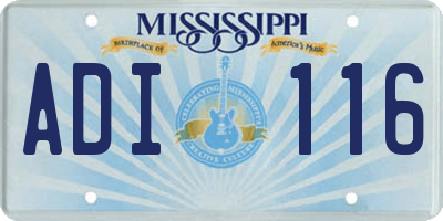 MS license plate ADI116