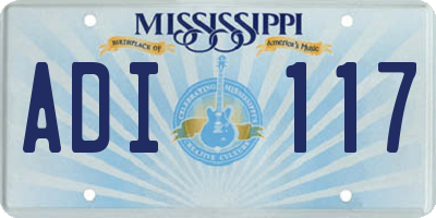 MS license plate ADI117