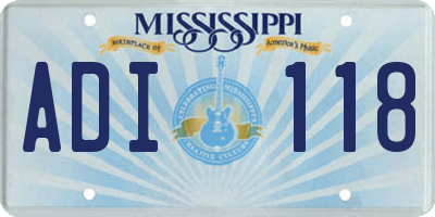 MS license plate ADI118