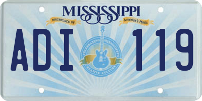 MS license plate ADI119