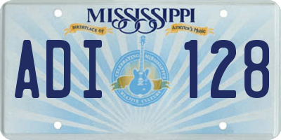 MS license plate ADI128