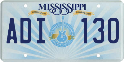MS license plate ADI130