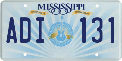 MS license plate ADI131