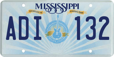 MS license plate ADI132