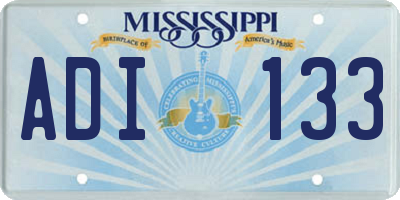 MS license plate ADI133