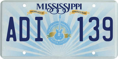 MS license plate ADI139