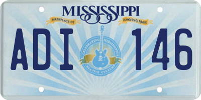 MS license plate ADI146