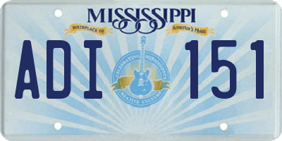 MS license plate ADI151