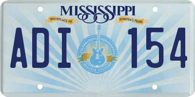 MS license plate ADI154
