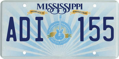 MS license plate ADI155