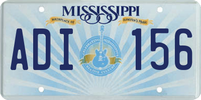 MS license plate ADI156
