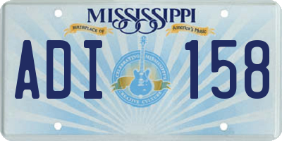 MS license plate ADI158
