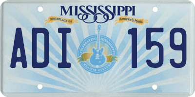 MS license plate ADI159