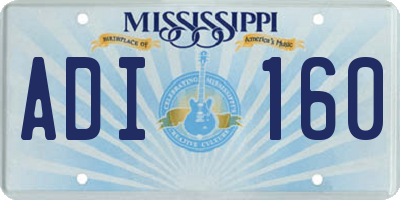 MS license plate ADI160