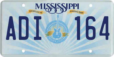 MS license plate ADI164