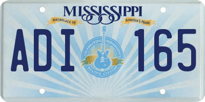 MS license plate ADI165