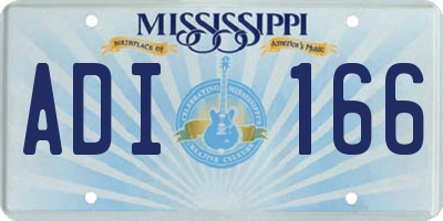 MS license plate ADI166