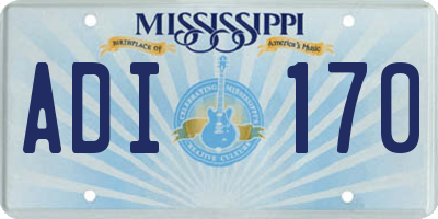 MS license plate ADI170