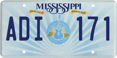 MS license plate ADI171