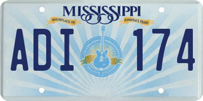 MS license plate ADI174