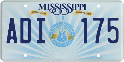 MS license plate ADI175