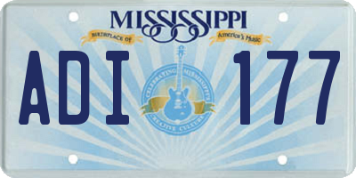 MS license plate ADI177