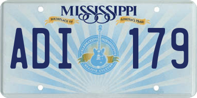 MS license plate ADI179
