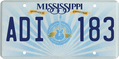 MS license plate ADI183