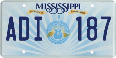 MS license plate ADI187
