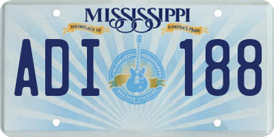 MS license plate ADI188