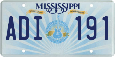 MS license plate ADI191