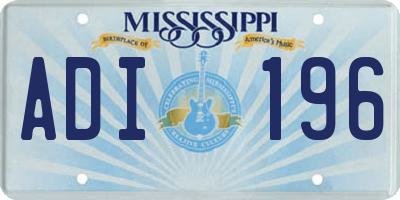 MS license plate ADI196