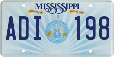 MS license plate ADI198