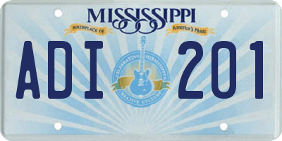 MS license plate ADI201