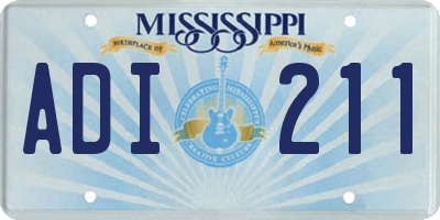 MS license plate ADI211