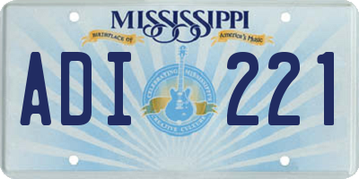 MS license plate ADI221