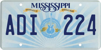 MS license plate ADI224
