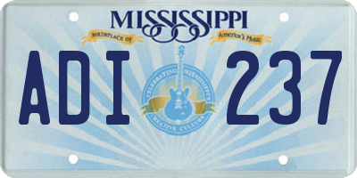 MS license plate ADI237