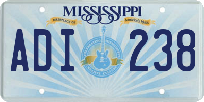 MS license plate ADI238