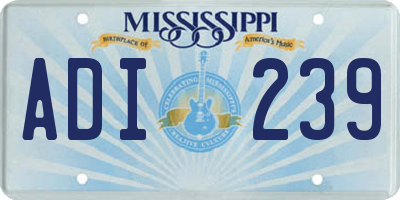 MS license plate ADI239