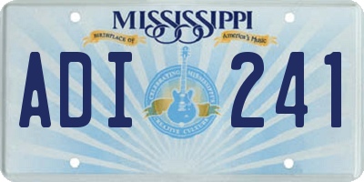 MS license plate ADI241