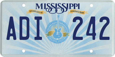 MS license plate ADI242